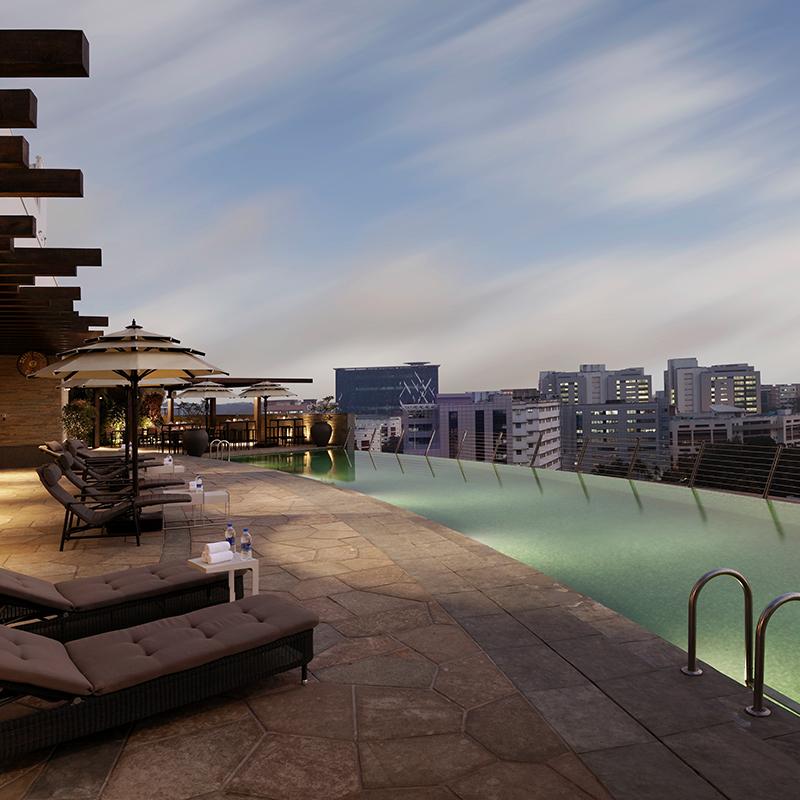 Novotel Kochi Infopark Exterior foto The rooftop pool at the hotel